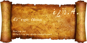 Ürge Absa névjegykártya